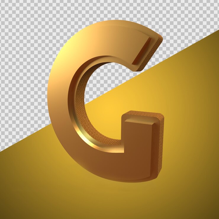 PSD 3d render alfabeto oro