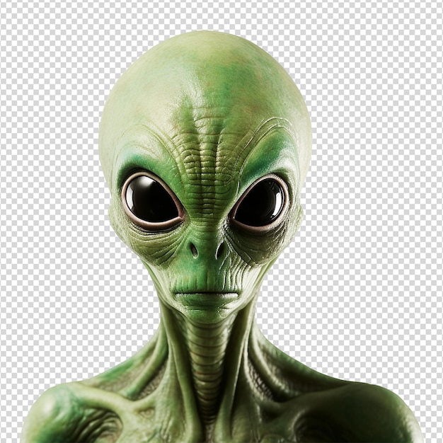 PSD 3d-render-alien auf transparentem hintergrund