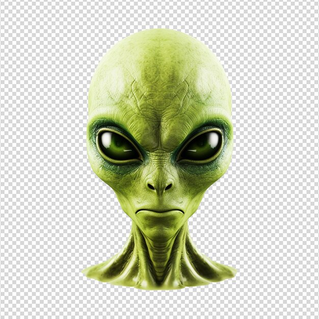 PSD 3d-render-alien auf transparentem hintergrund