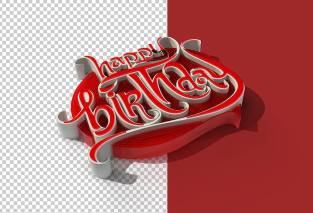 3d render alles gute zum geburtstag text transparente psd-datei.