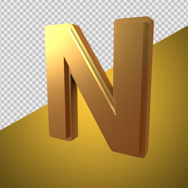 3D-Render-Alphabet Gold