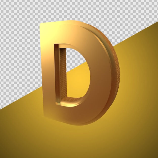 PSD 3d render alphabet gold