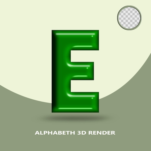 3D-Render-Alphabet grüne Flaschenfarbe