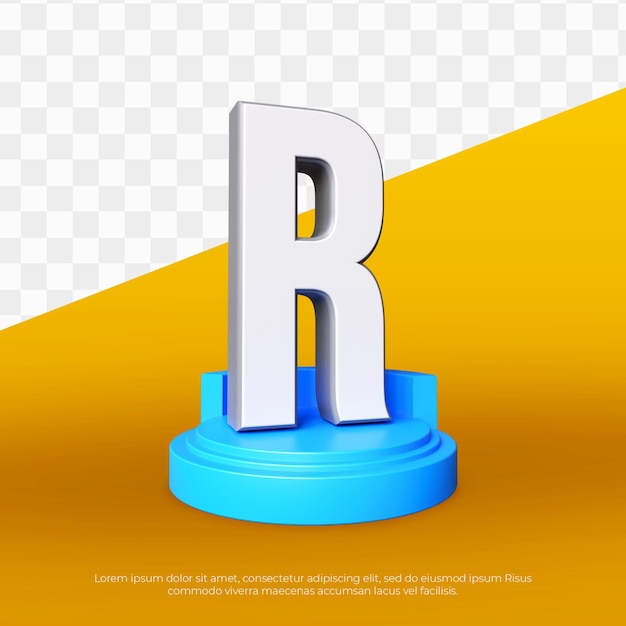 3d render alphabet modern