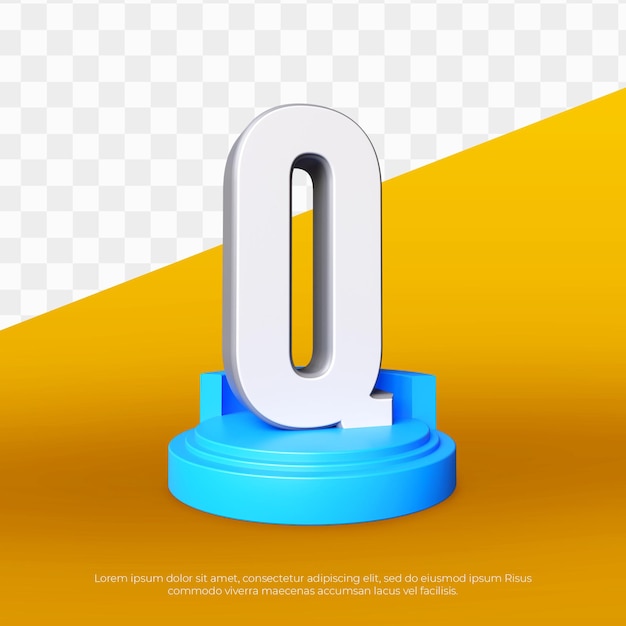 3D render Alphabet modern