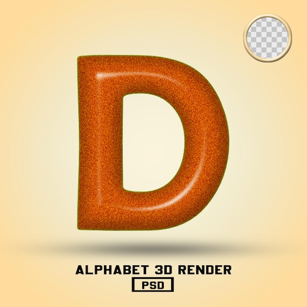 3d-render-alphabet orange rauschfarbe