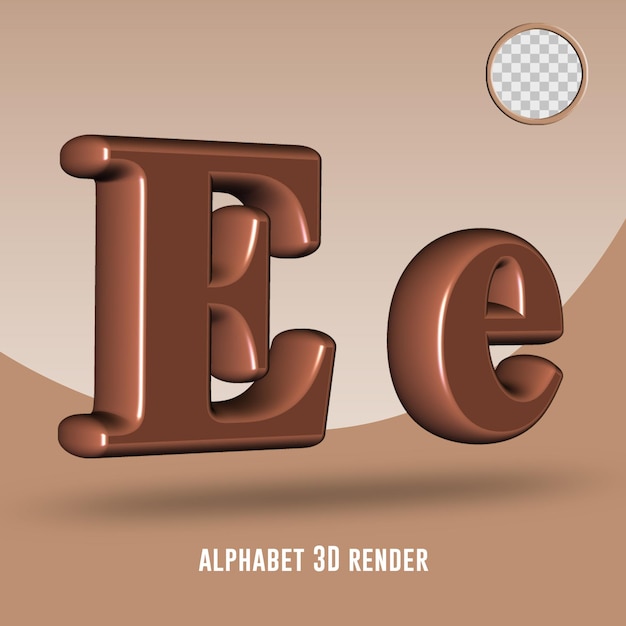 PSD 3d-render-alphabet schokoladenfarbe