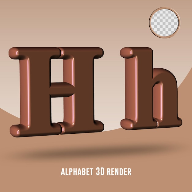 3d-render-alphabet schokoladenfarbe