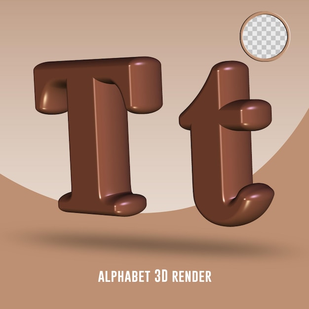 PSD 3d-render-alphabet schokoladenfarbe