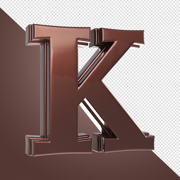 3D-Render-Alphabet Schokoladenfarbe