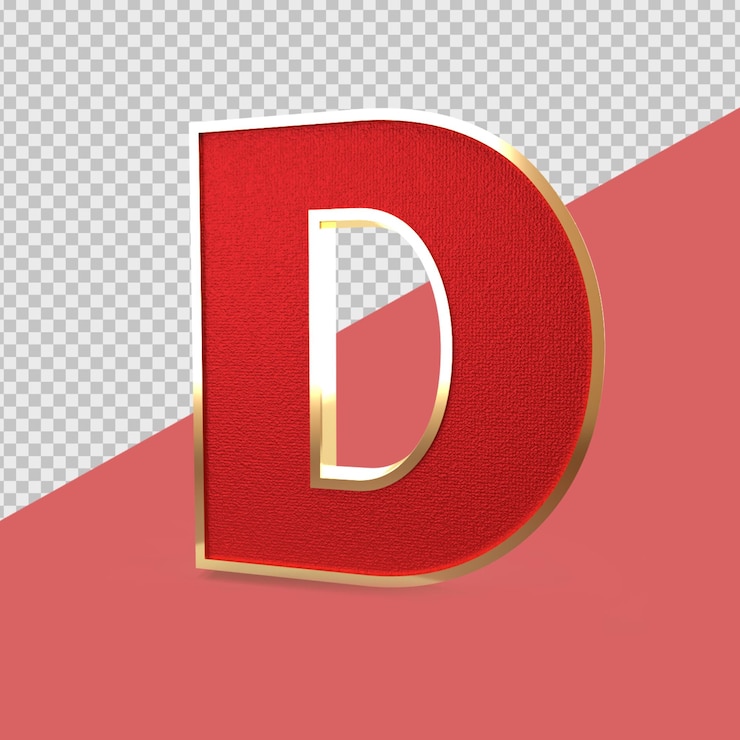 PSD 3d render alphabet
