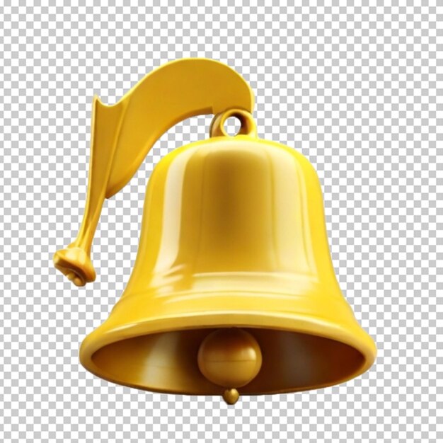 3d render amarillo campana png psd