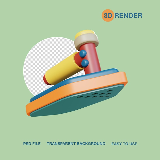 3D Render Apliance Hierro PSD