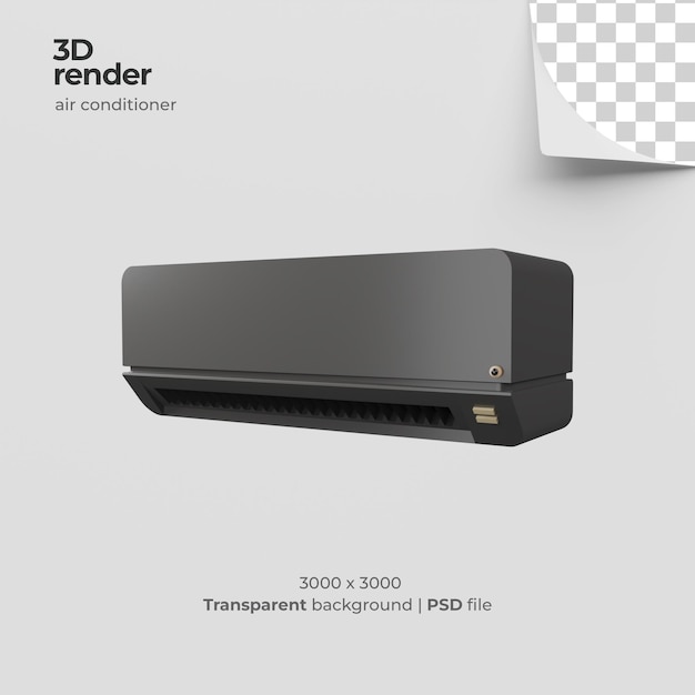 PSD 3d render ar condicionado com fundo transparente