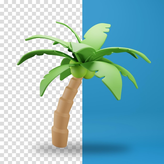 3D render árbol de coco