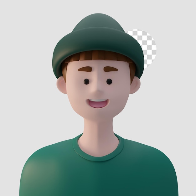 3d render avatar de dibujos animados aislado