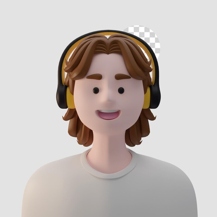 PSD 3d render avatar de dibujos animados aislado