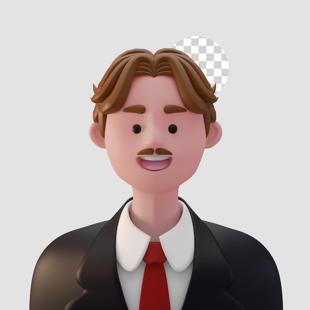 3d render avatar de dibujos animados aislado