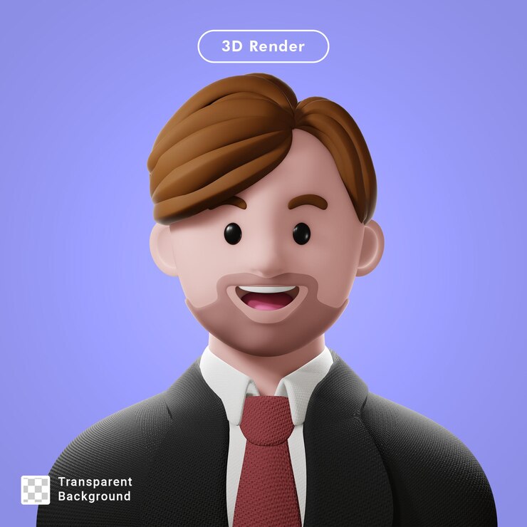 3d render avatar de dibujos animados aislado