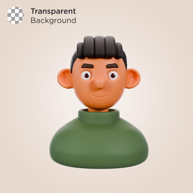 3d render avatar personaje de un hombre con una camisa verde