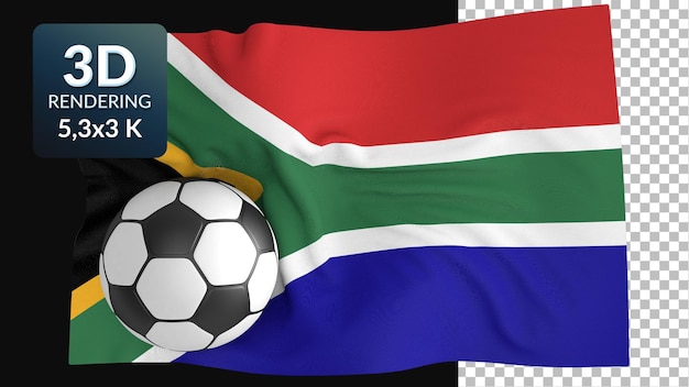 3d render bandera mundial fútbol fútbol