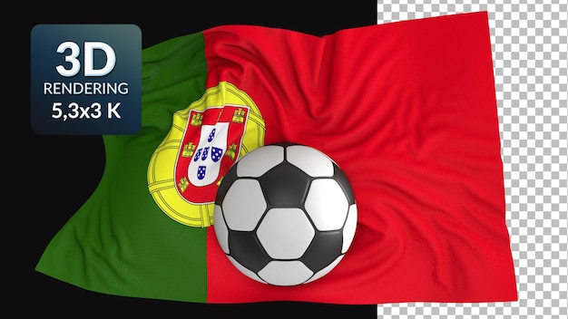 PSD 3d render bandera mundial fútbol fútbol