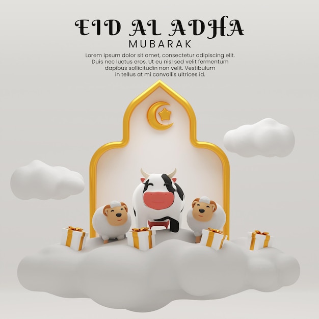 3D-Render-Banner Eid Al Adha Mubarak