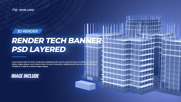 3D-Render-Banner für die Konstruktion