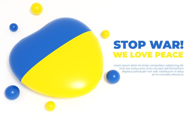 3D Render Banner Ucrania Stop War
