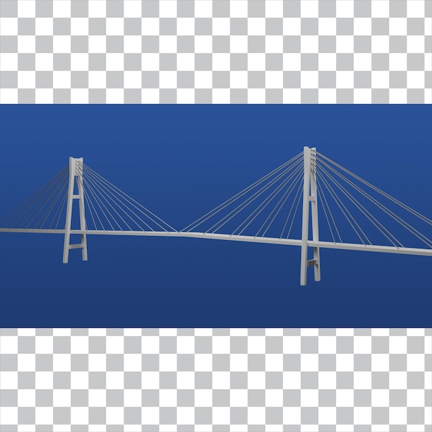 3d render barelang bridge indonesia isolated