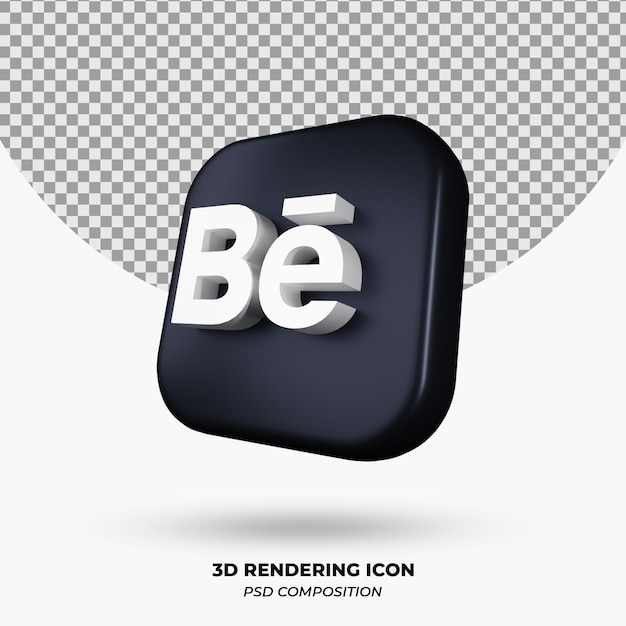 PSD 3d render behance icon object