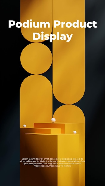 3D-Render-Bild Leer-Mockup lila Farbe Blockform Podium in Porträtbogen-Hintergrund