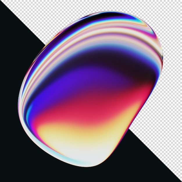 3D render blob de forma iridiscente