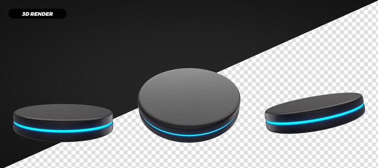 PSD 3d render blue podium stage aislado para composición
