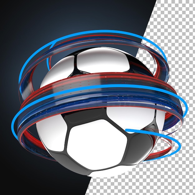 PSD 3d render bola respingo pintura futebol futebol