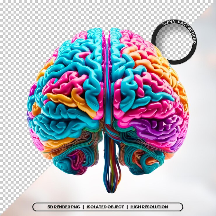 3D Render Brain Neuroscience Element Icon PSD PNG (Iconos de las neurociencias cerebrales en 3D)