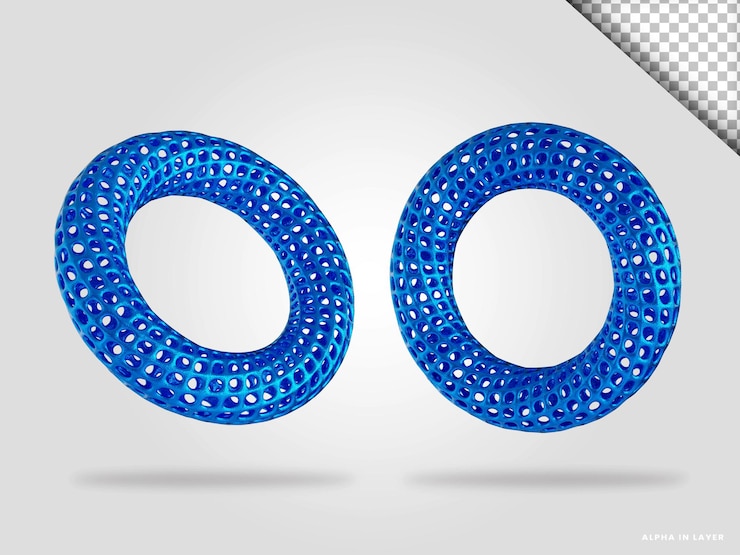 PSD 3d render brillo formas geométricas objetos aislados