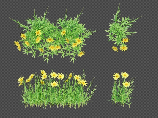 3d Render Brush Tree aislado en blanco