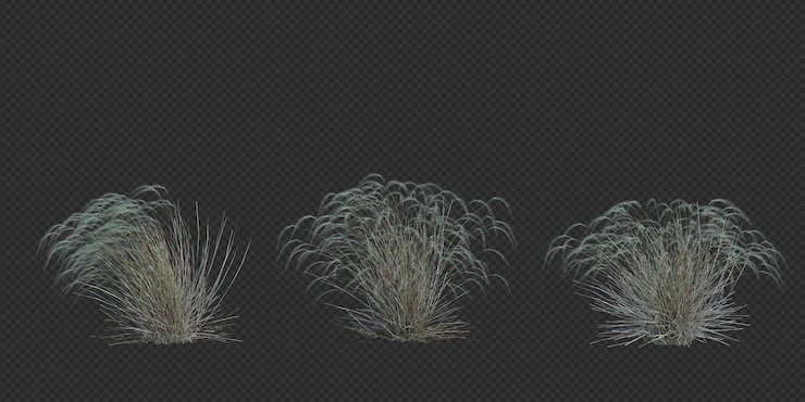 PSD 3d render brush tree aislado en blanco
