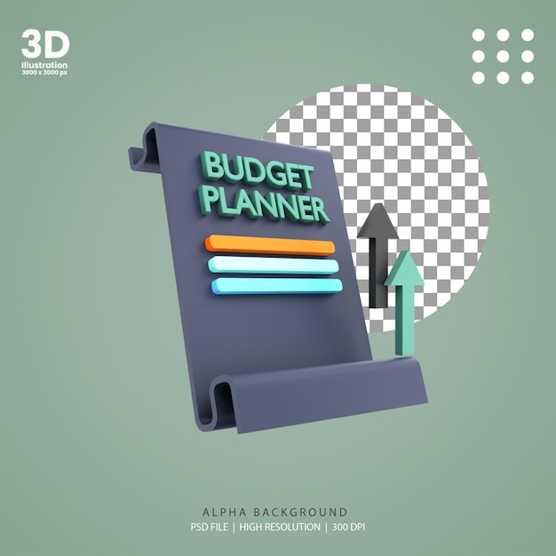 3d-render-budget-planer-illustration