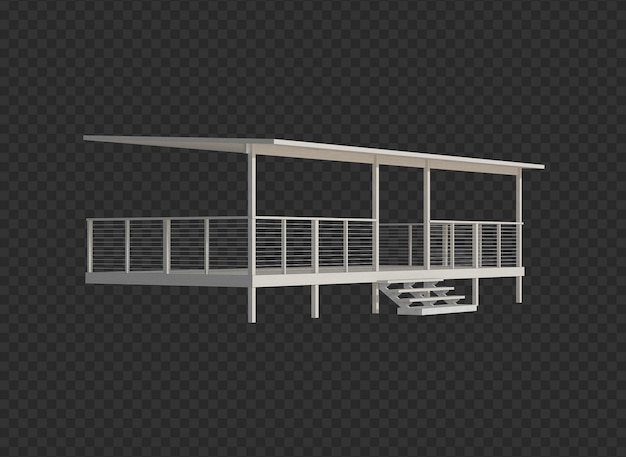 3d render building structure on isolated