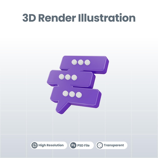 3d render burbujas de discurso globos de chat aislados
