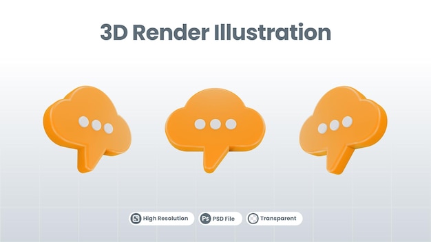 3d render burbujas de discurso globos de chat aislados
