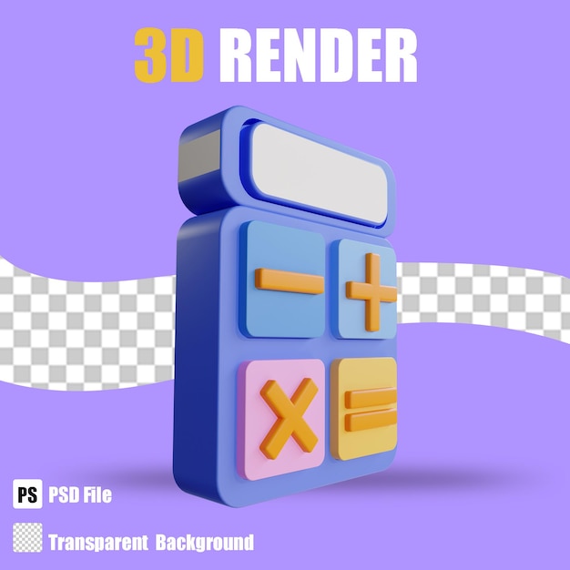 3D-Render-Business-Rechner 2 mit transparentem Hintergrund