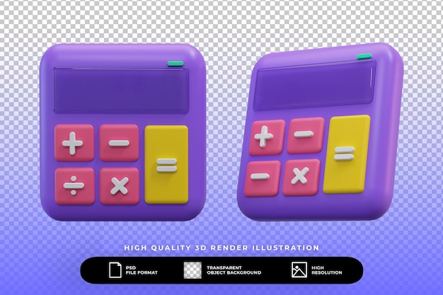 3d render calculadora ilustración aislada