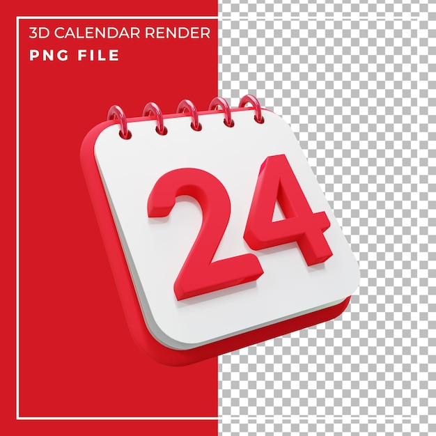 PSD 3d render calendário 24 dias