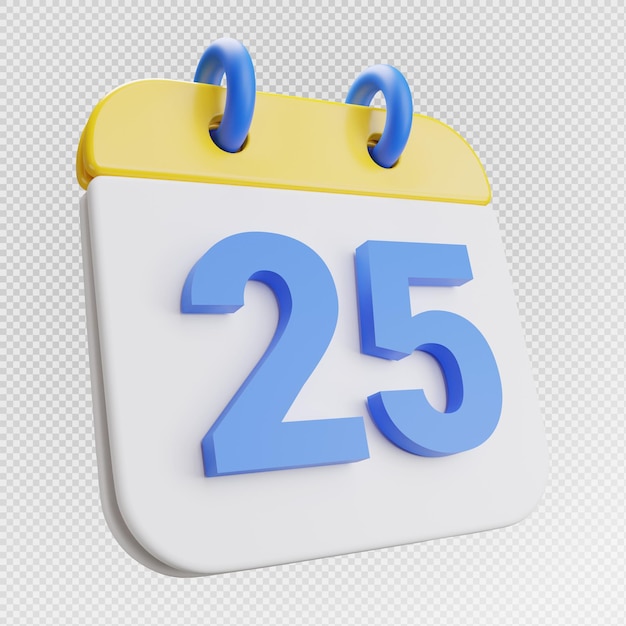 3d render calendario 25