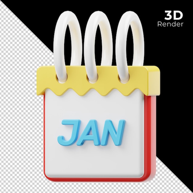 PSD 3d render calendario para celebrar y fiesta de aniversario años nuevos