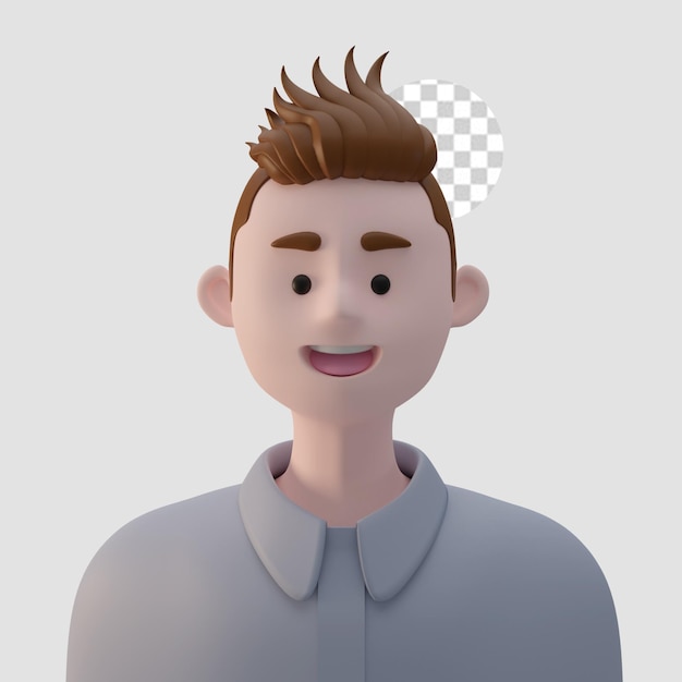 3d render cartoon avatar isolado