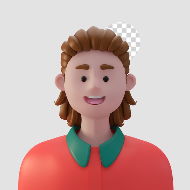 3D-Render-Cartoon-Avatar isoliert